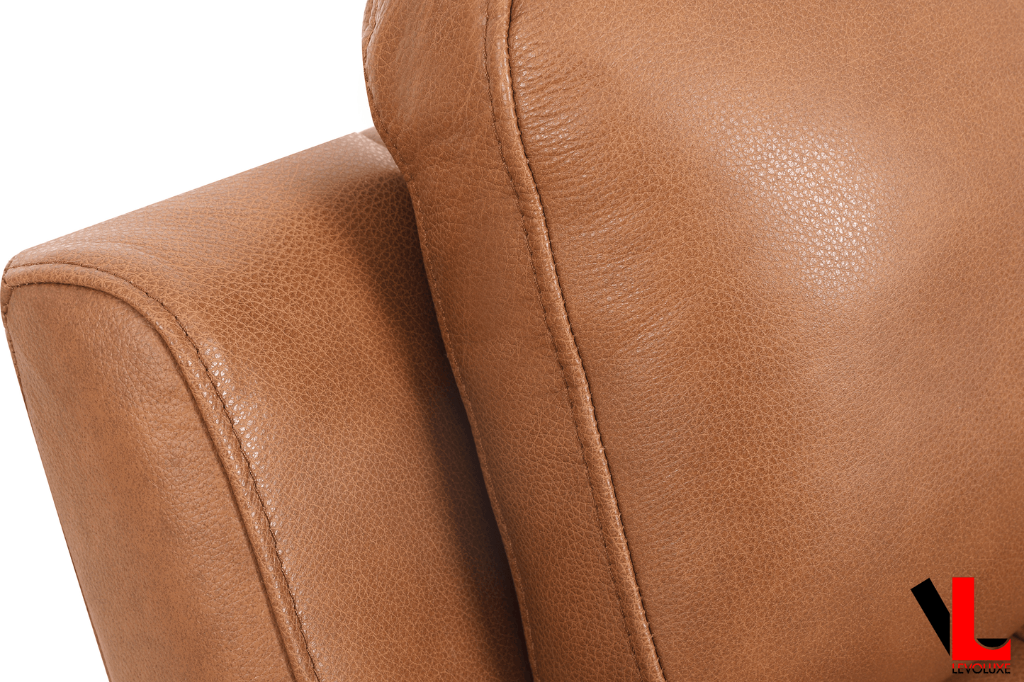 Levoluxe Sofa Set Cavron 2 Piece Power Reclining Sofa and Loveseat Set with Power Headrests in Cognac Leather Match