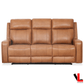 Levoluxe Sofa Set Cavron 3 Piece Power Reclining Sofa,  Loveseat and Chair Set with Power Headrests in Cognac Leather Match