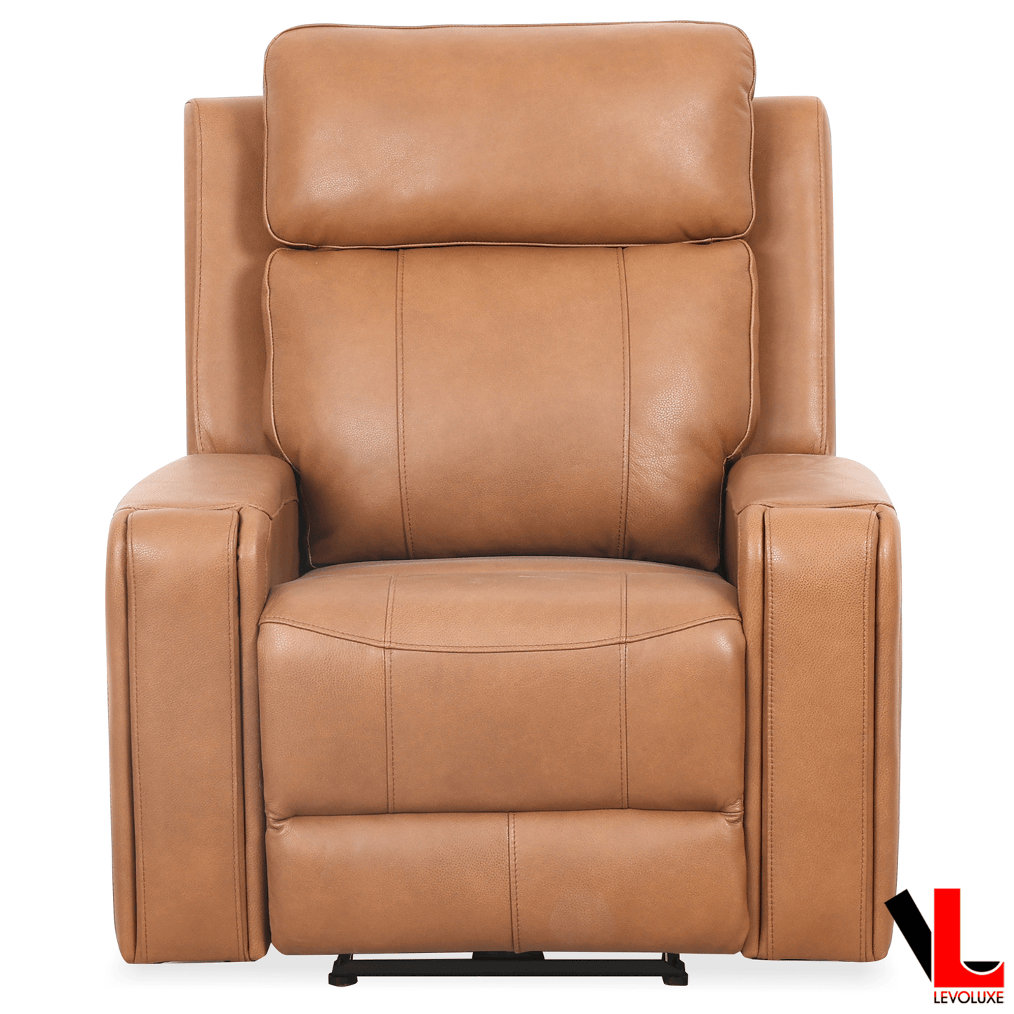 Levoluxe Sofa Set Cavron 3 Piece Power Reclining Sofa,  Loveseat and Chair Set with Power Headrests in Cognac Leather Match