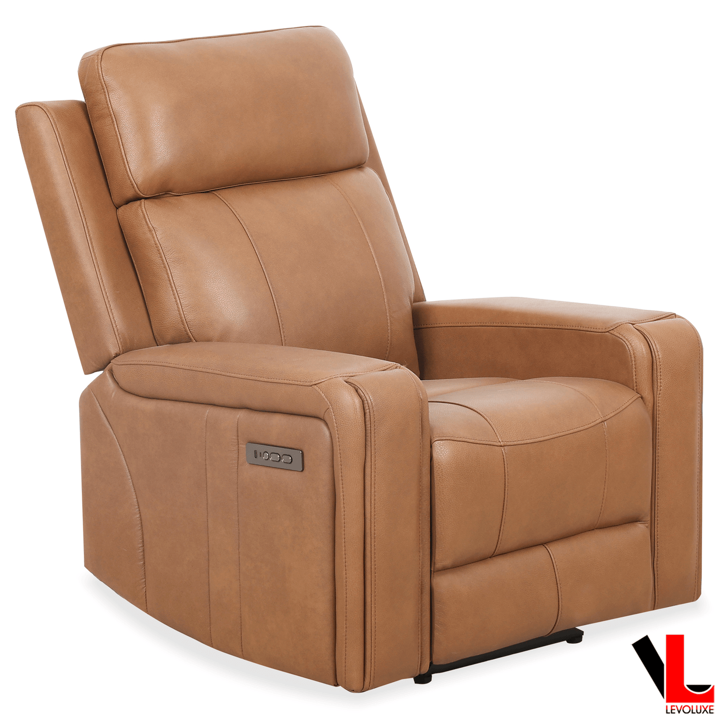 Levoluxe Sofa Set Cavron 3 Piece Power Reclining Sofa,  Loveseat and Chair Set with Power Headrests in Cognac Leather Match