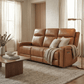 Levoluxe Sofa Set Cavron 3 Piece Power Reclining Sofa,  Loveseat and Chair Set with Power Headrests in Cognac Leather Match