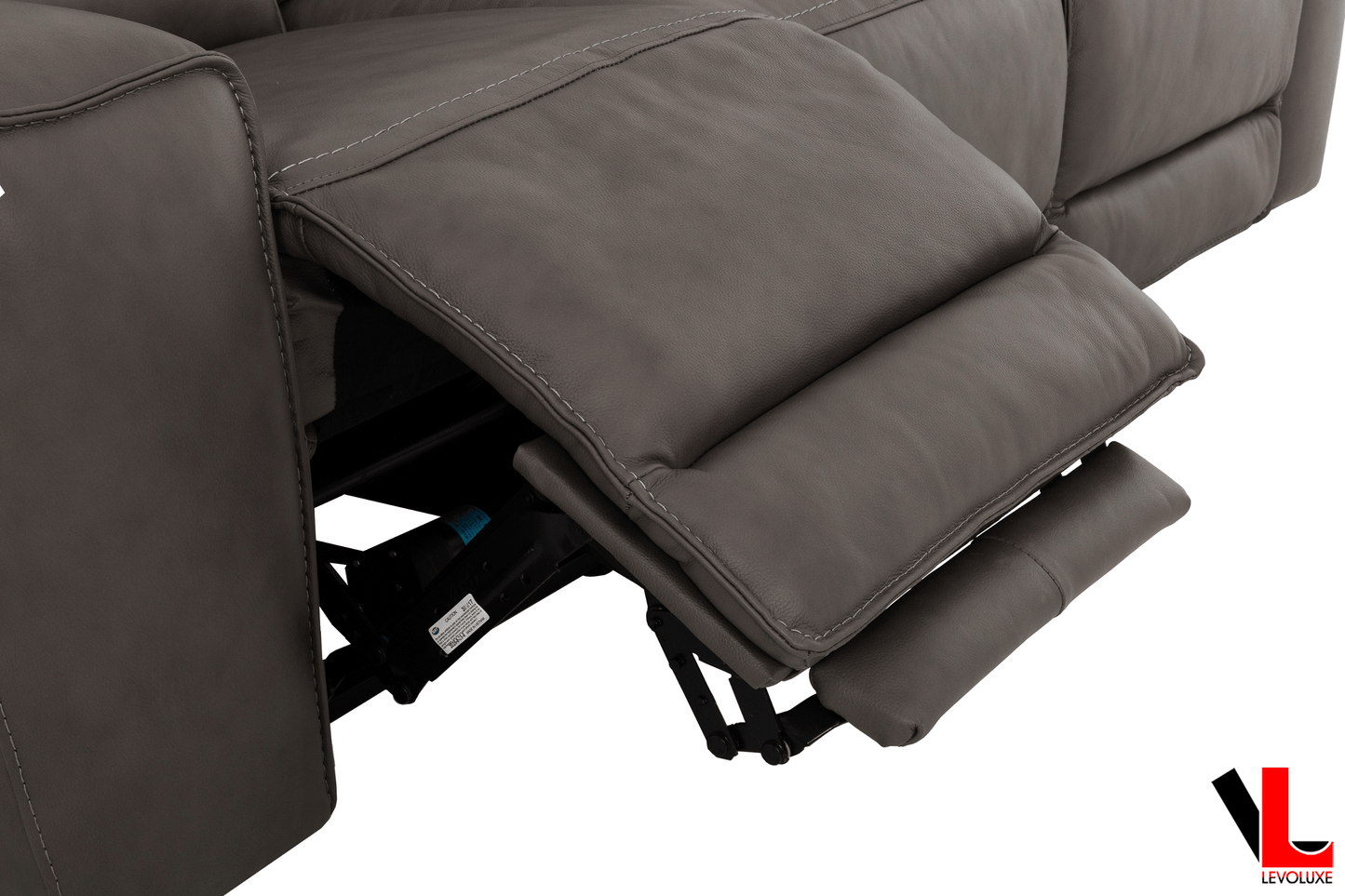 Levoluxe Sofa Set Odessa 2 Piece Power Reclining Sofa and Loveseat Set in Tex Grey Leather Match