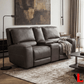 Levoluxe Sofa Set Odessa 2 Piece Power Reclining Sofa and Loveseat Set in Tex Grey Leather Match