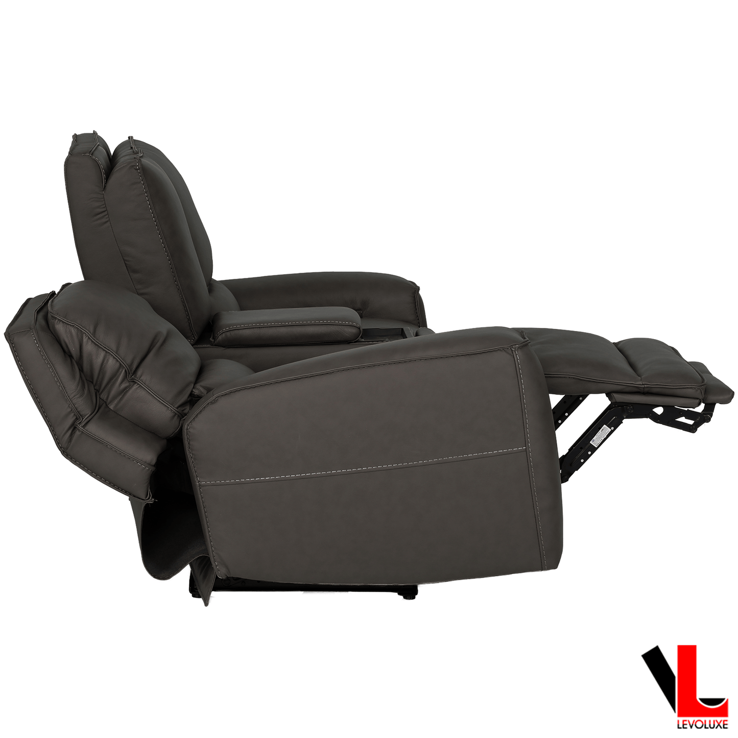 Levoluxe Sofa Set Odessa 2 Piece Power Reclining Sofa and Loveseat Set in Tex Grey Leather Match