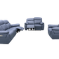 Levoluxe Sofa Set Regent 3 Piece Power Reclining Sofa, Loveseat and Chair with Power Headrests in Jaxxon Blue