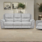 Sentinel 3 Piece Power Reclining Sofa, Loveseat and Chair Set with Power Headrest in Tweed Ash Fabric