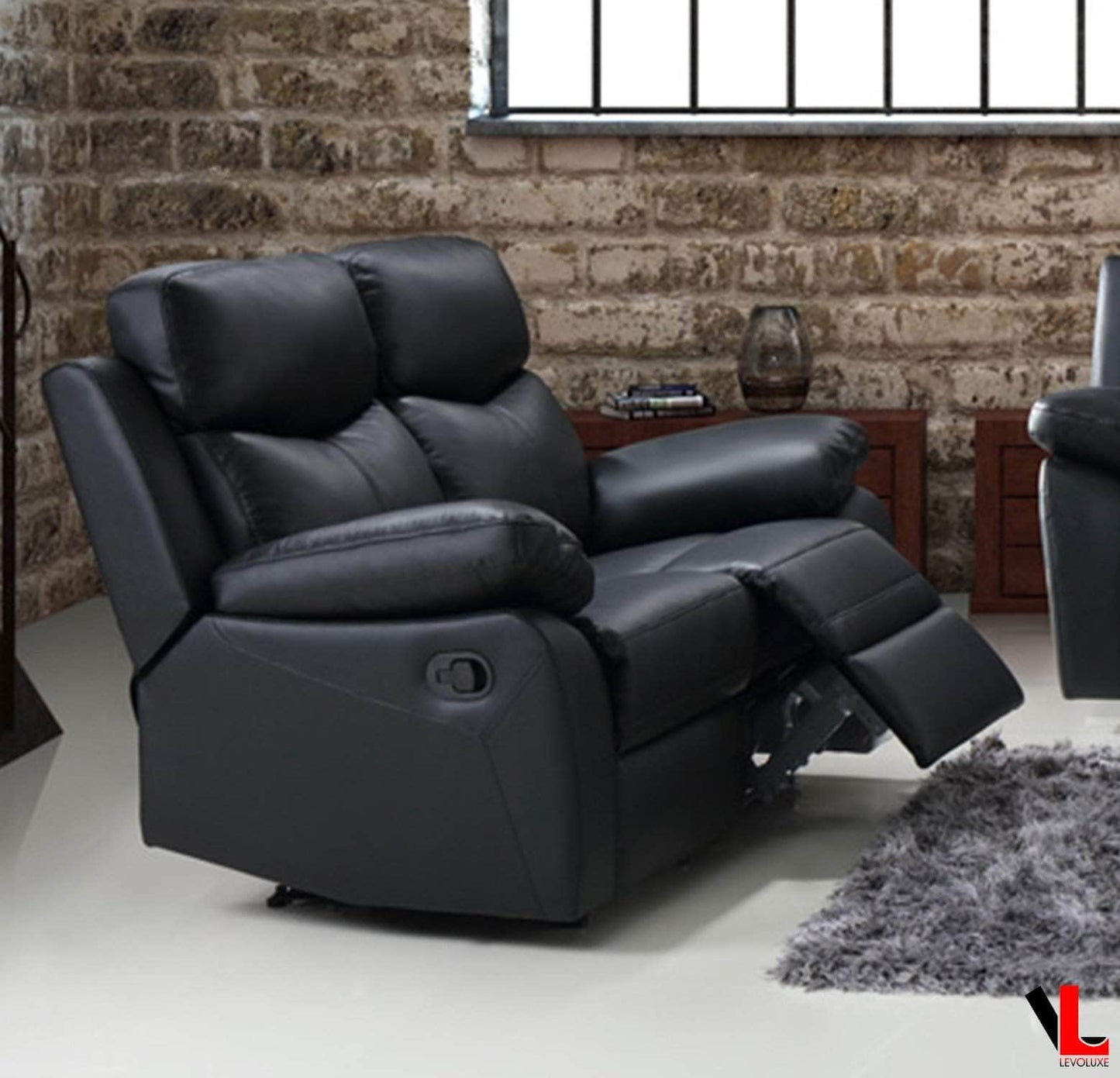 Levoluxe Aveon 62" Pillow Top Arm Reclining Loveseat in Leather Match, image 1