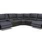 Levoluxe Sectional Atlas Corner Sectional Sofa with Console and Power Recliners in Kori Piompo Fabric