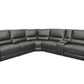 Levoluxe Sectional Atlas Corner Sectional Sofa with Console and Power Recliners in Ryder Grey Leather Match