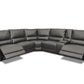 Levoluxe Sectional Atlas Corner Sectional Sofa with Console and Power Recliners in Ryder Grey Leather Match