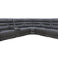 Levoluxe Sectional Aura Corner Sectional Sofa with Console and Power Recliners in Charcoal Faux Leather