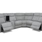 Levoluxe Sectional Braun Corner Sectional Sofa with Console, Power Recliners, and Power Headrests in Tweed Ash Fabric