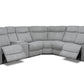 Levoluxe Sectional Braun Corner Sectional Sofa with Console, Power Recliners, and Power Headrests in Tweed Ash Fabric