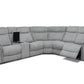 Levoluxe Sectional Braun Corner Sectional Sofa with Console, Power Recliners, and Power Headrests in Tweed Ash Fabric