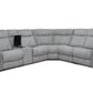 Levoluxe Sectional Braun Corner Sectional Sofa with Console, Power Recliners, and Power Headrests in Tweed Ash Fabric