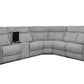 Levoluxe Sectional Braun Corner Sectional Sofa with Console, Power Recliners, and Power Headrests in Tweed Ash Fabric