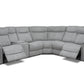 Levoluxe Sectional Braun Corner Sectional Sofa with Console, Power Recliners, and Power Headrests in Tweed Ash Fabric