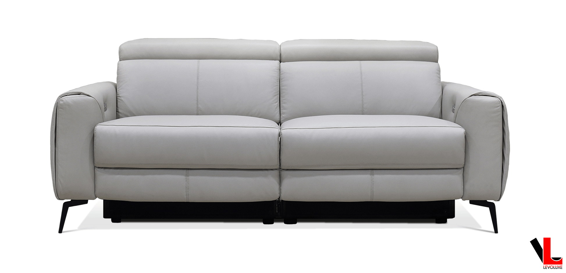 Levoluxe Sofa Lennox 81" Power Reclining Sofa with Adjustable Headrest in Light Grey Leather Match