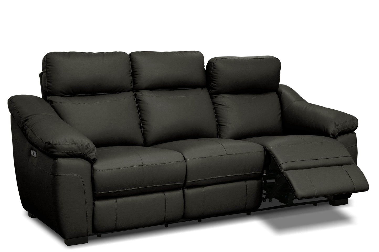 Levoluxe Sofa Maverick 86.2" Power Reclining Sofa with Power Headrest in Dark Chocolate Leather Match