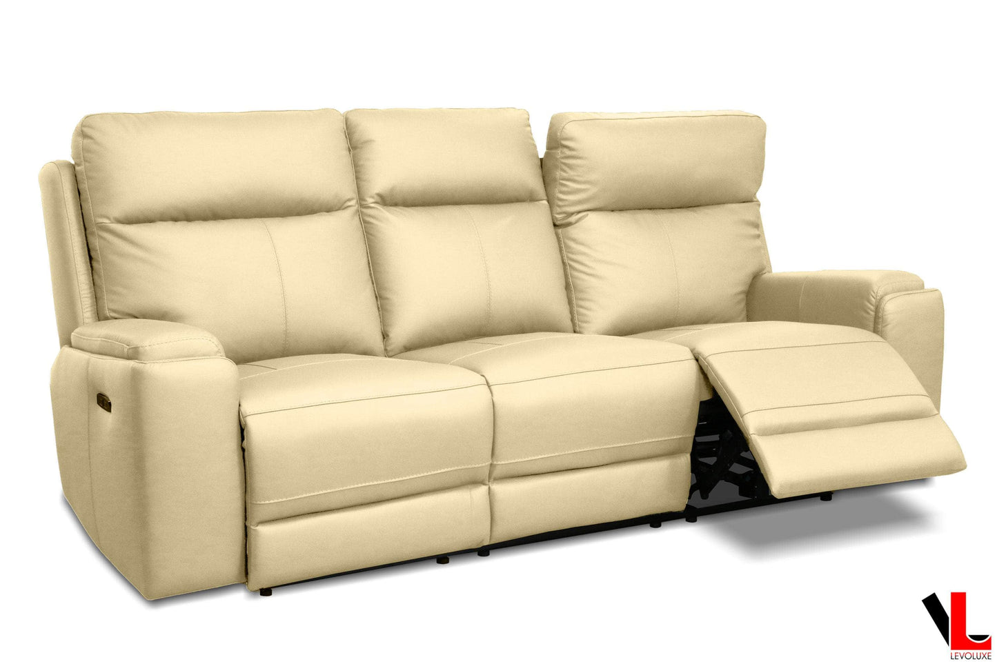 Levoluxe Sofa Set Arlo 3 Piece Power Reclining Sofa, Loveseat, and Chair Set with Power Headrest in Leather Match - Available in 2 Colours