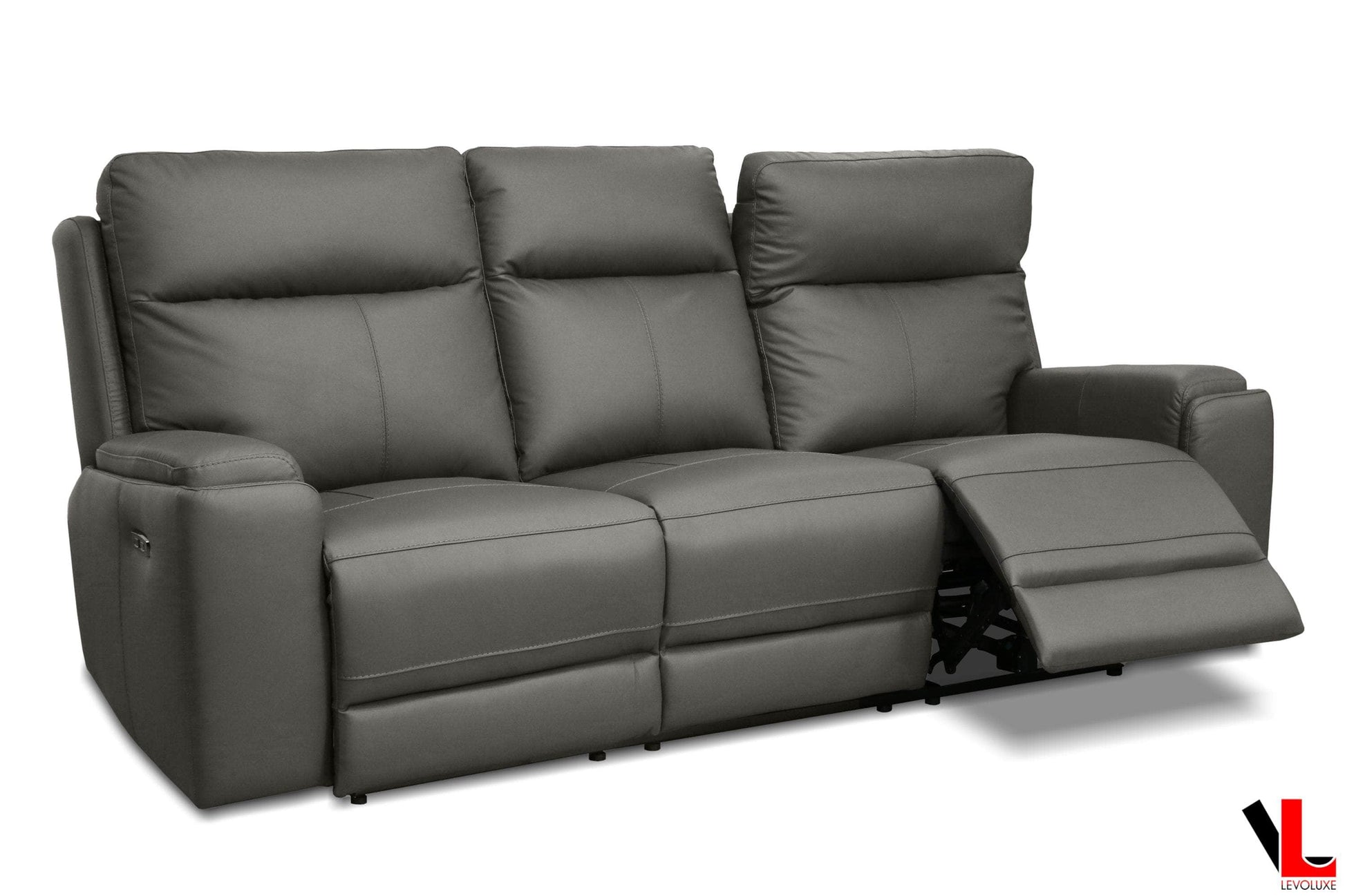 Levoluxe Sofa Set Arlo 3 Piece Power Reclining Sofa, Loveseat, and Chair Set with Power Headrest in Leather Match - Available in 2 Colours