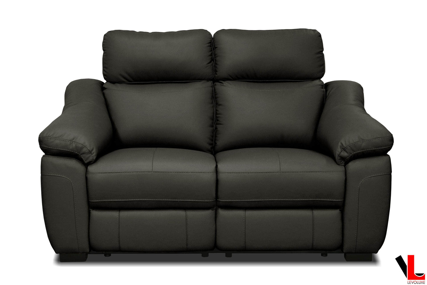 Levoluxe Sofa Set Maverick 2 Piece Power Reclining Sofa and Loveseat Set with Power Headrest in Dark Chocolate Leather Match