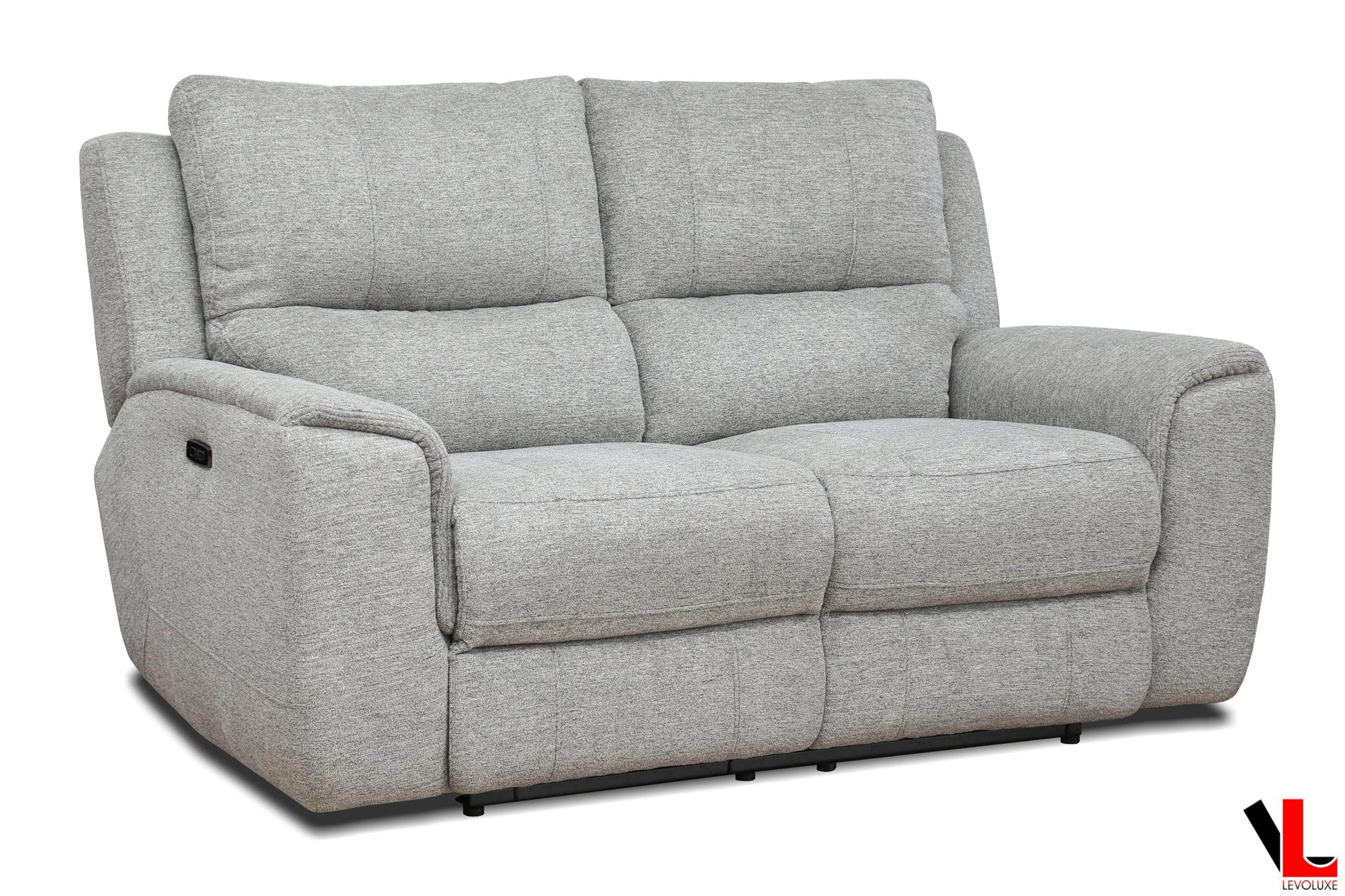 Levoluxe Sofa Set Sentinel 2 Piece Power Reclining Sofa and Loveseat Set with Power Headrest in Tweed Ash Fabric