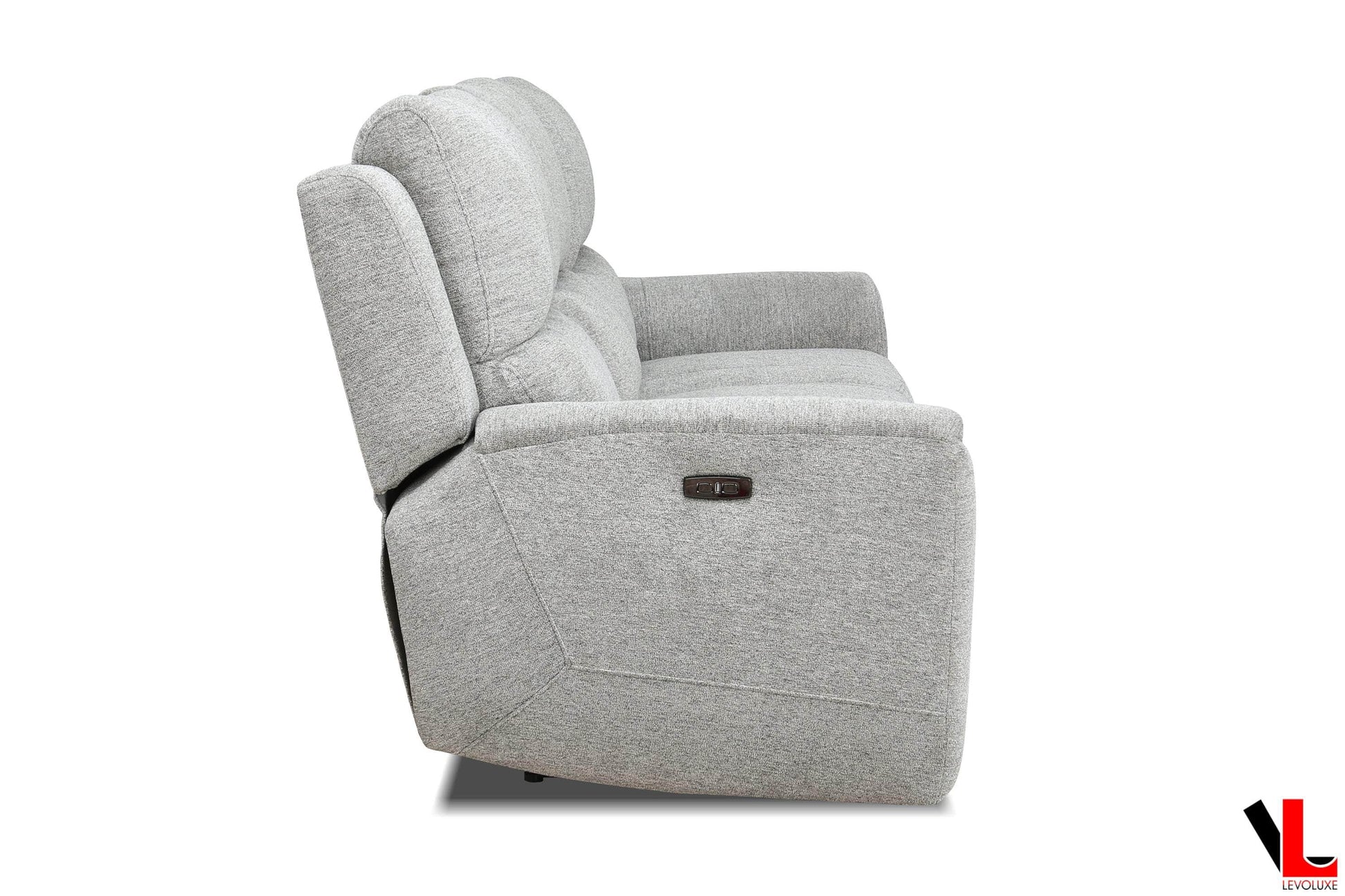 Levoluxe Sofa Set Sentinel 2 Piece Power Reclining Sofa and Loveseat Set with Power Headrest in Tweed Ash Fabric