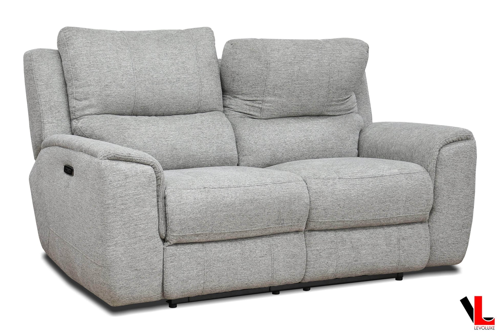 Levoluxe Sofa Set Sentinel 2 Piece Power Reclining Sofa and Loveseat Set with Power Headrest in Tweed Ash Fabric