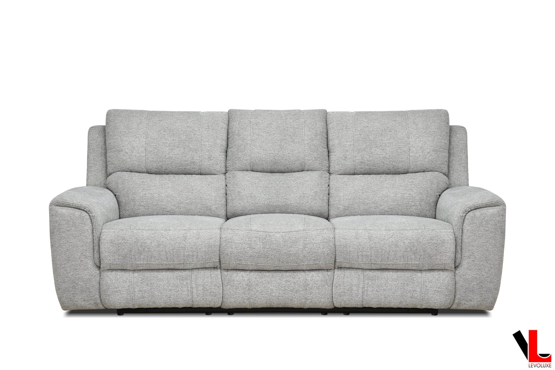 Levoluxe Sofa Set Sentinel 2 Piece Power Reclining Sofa and Loveseat Set with Power Headrest in Tweed Ash Fabric