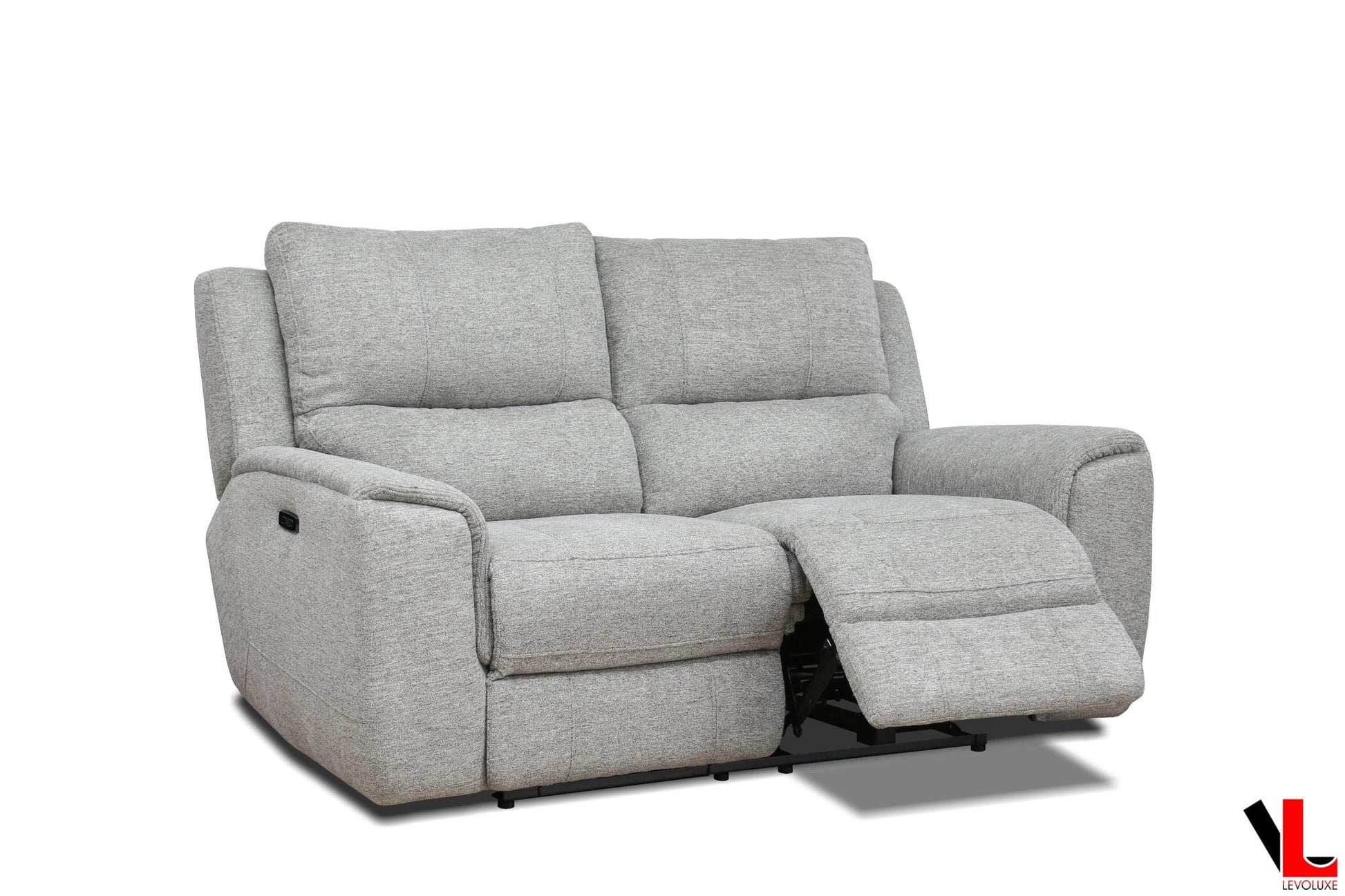 Levoluxe Sofa Set Sentinel 2 Piece Power Reclining Sofa and Loveseat Set with Power Headrest in Tweed Ash Fabric