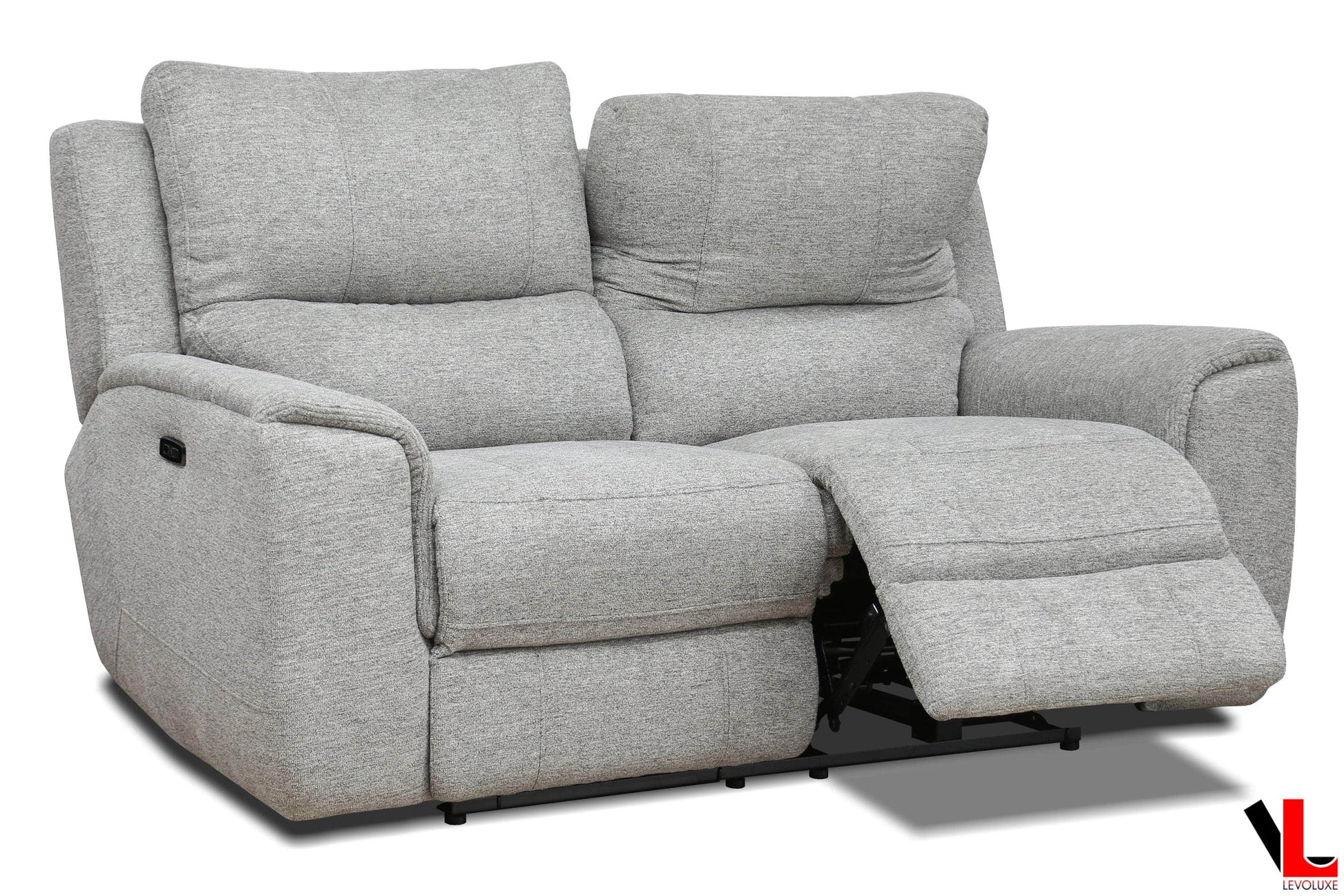 Levoluxe Sofa Set Sentinel 2 Piece Power Reclining Sofa and Loveseat Set with Power Headrest in Tweed Ash Fabric