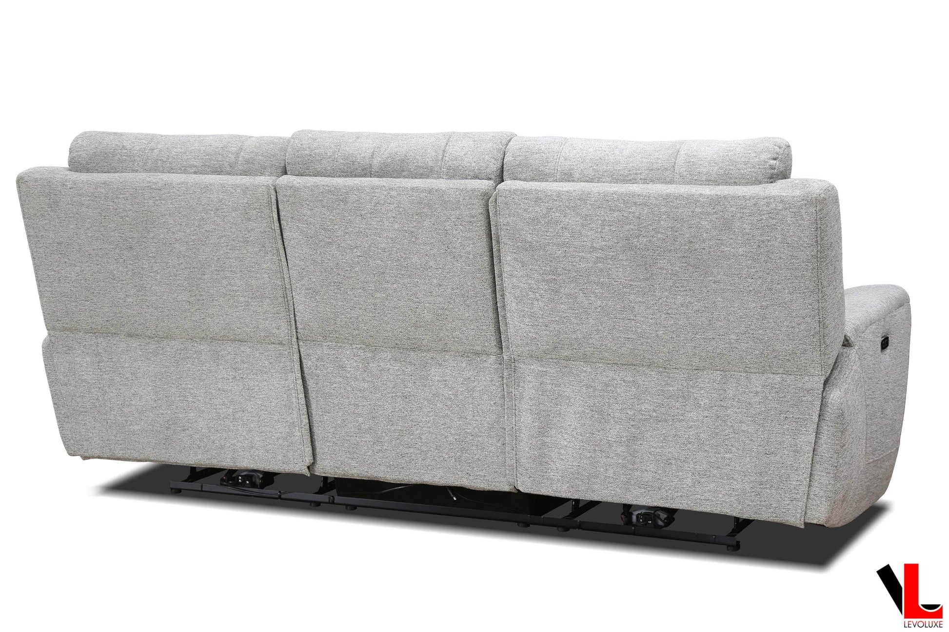 Levoluxe Sofa Set Sentinel 3 Piece Power Reclining Sofa, Loveseat and Chair Set with Power Headrest in Tweed Ash Fabric