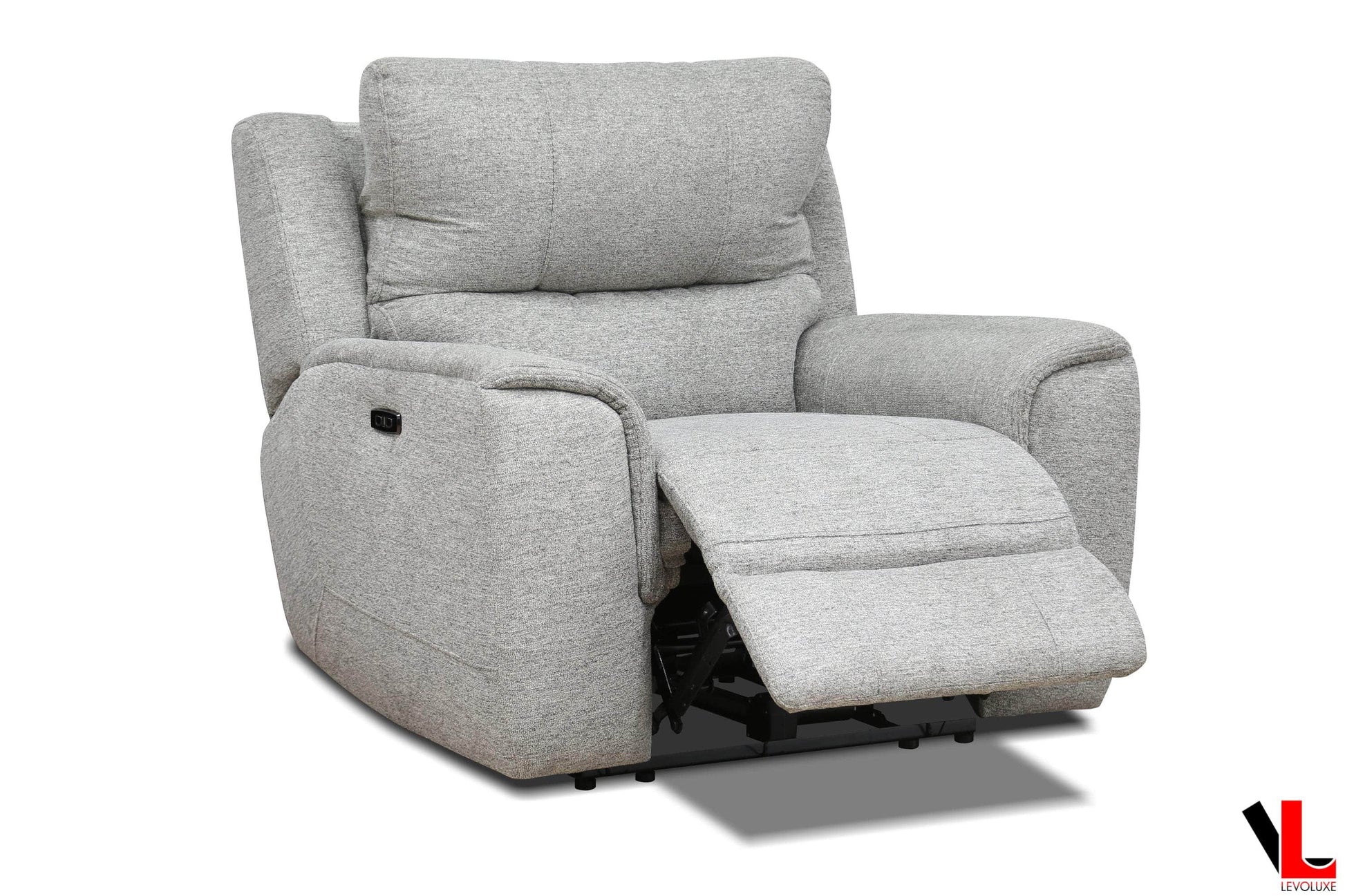 Levoluxe Sofa Set Sentinel 3 Piece Power Reclining Sofa, Loveseat and Chair Set with Power Headrest in Tweed Ash Fabric