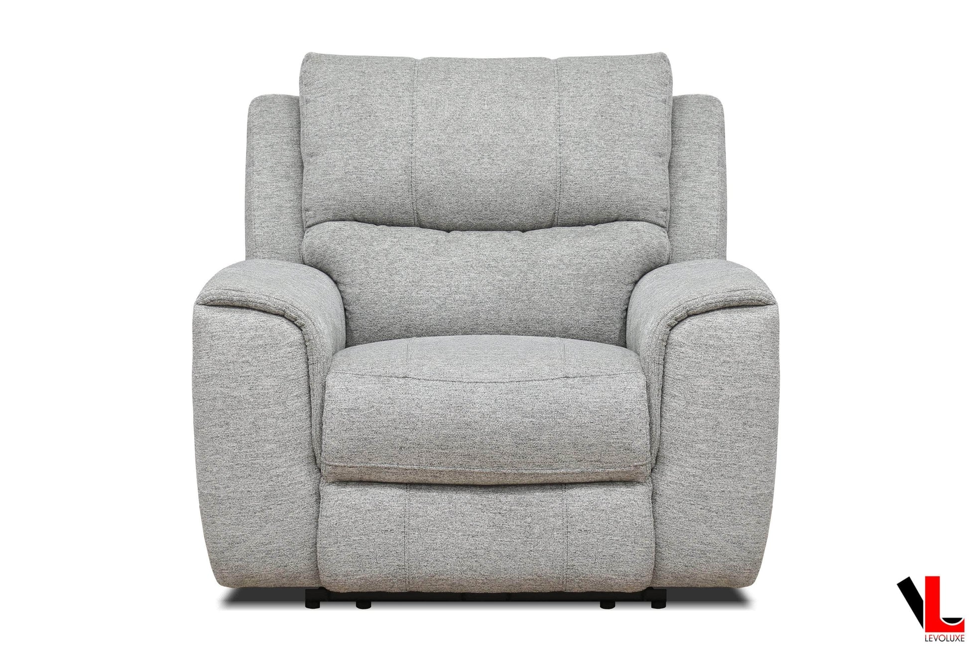 Levoluxe Sofa Set Sentinel 3 Piece Power Reclining Sofa, Loveseat and Chair Set with Power Headrest in Tweed Ash Fabric