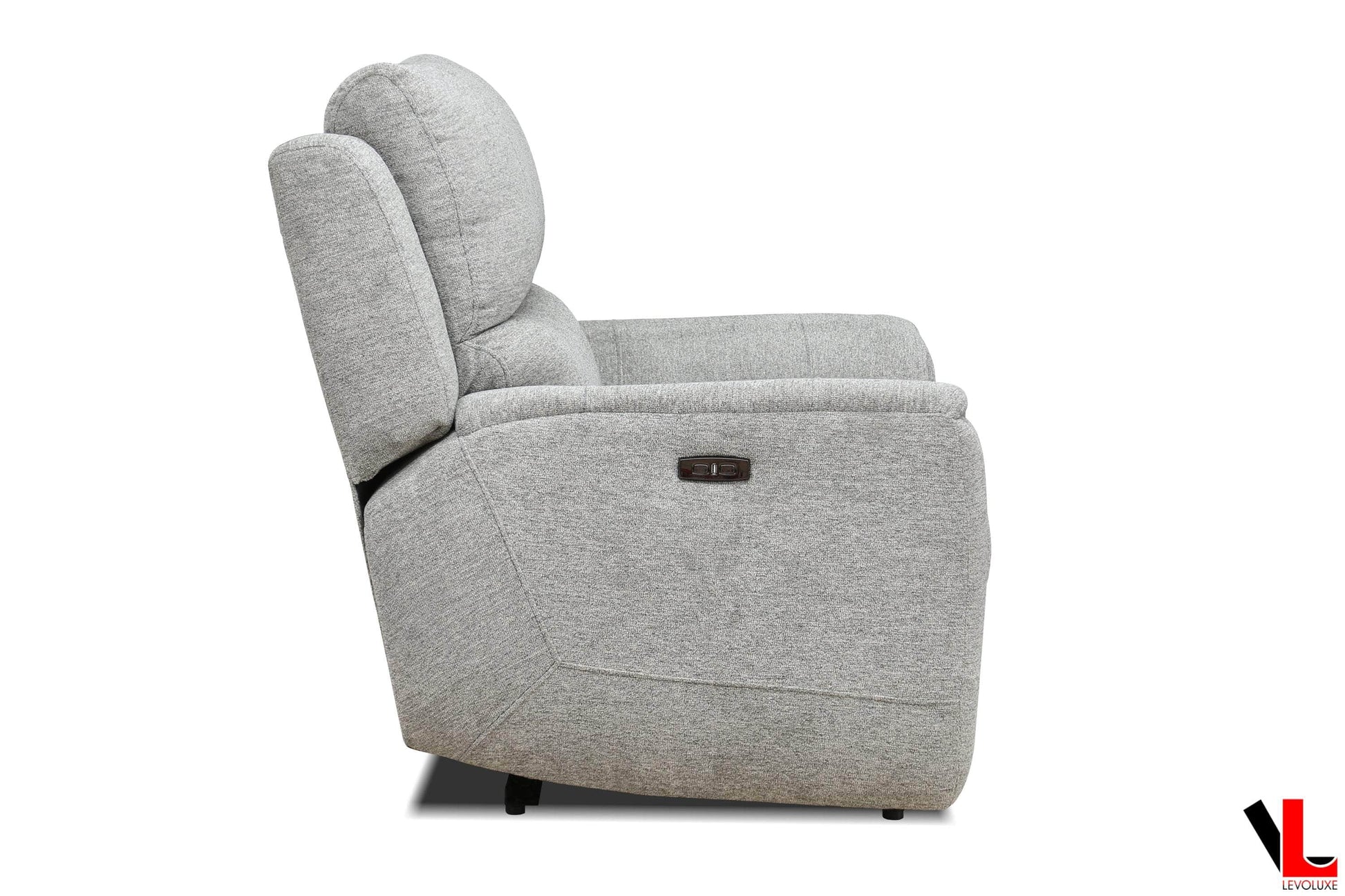 Levoluxe Sofa Set Sentinel 3 Piece Power Reclining Sofa, Loveseat and Chair Set with Power Headrest in Tweed Ash Fabric