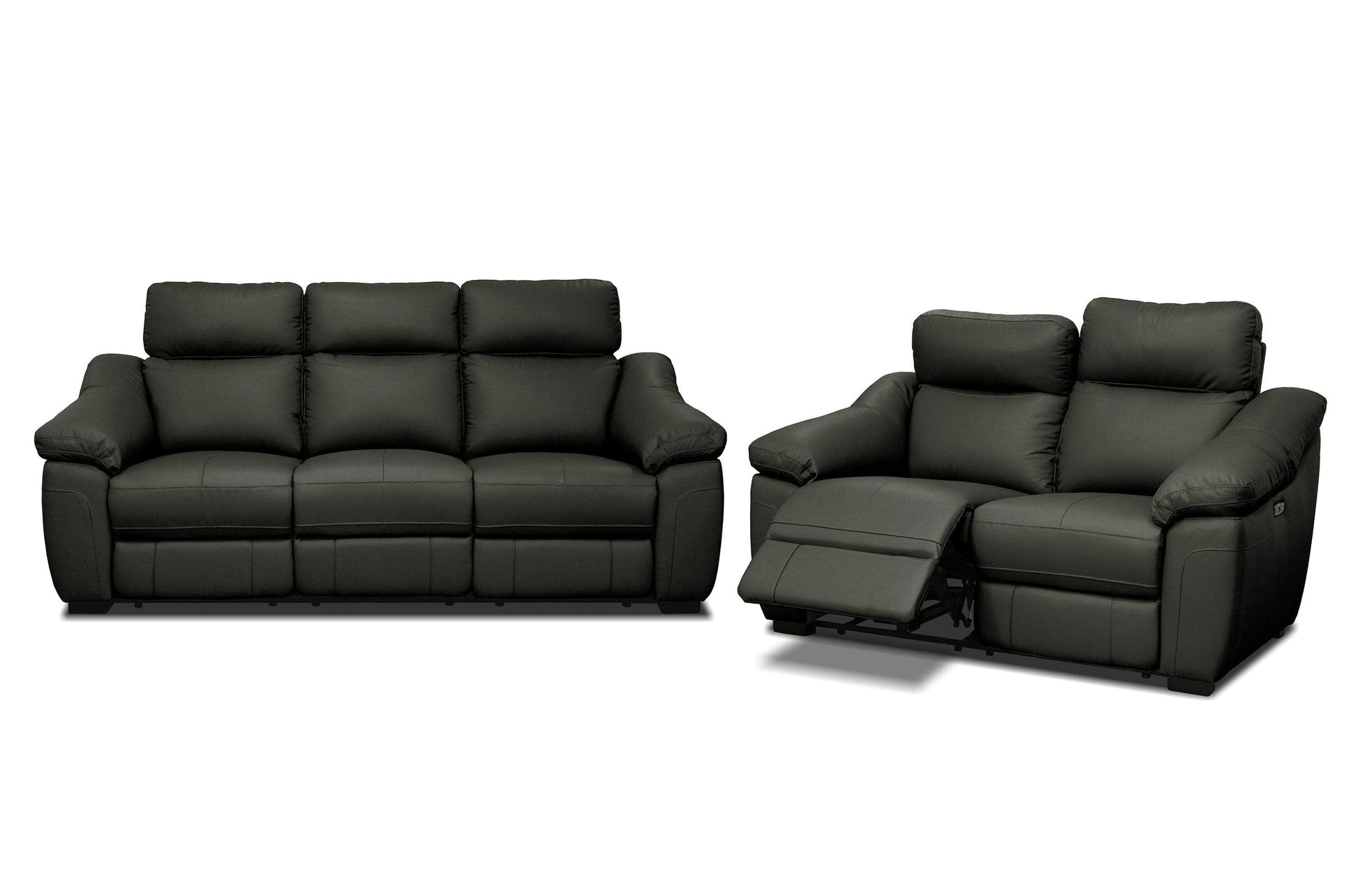 Leah 2 Seater Capri Leather - Black - Infinity Furniture