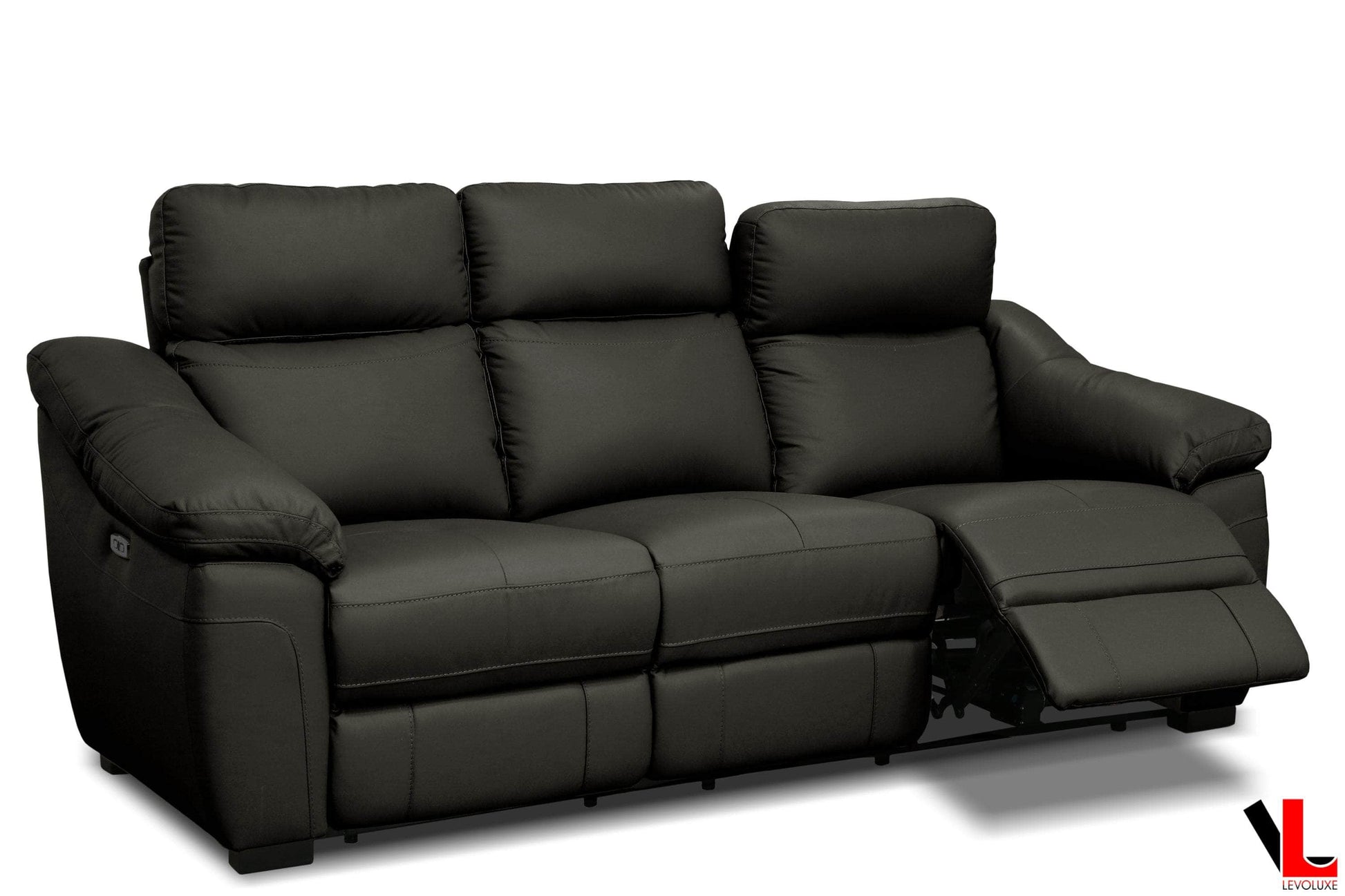 Pending - Levoluxe Maverick 2 Piece Power Reclining Sofa and Loveseat Set with Power Headrest in Dark Chocolate Leather Match