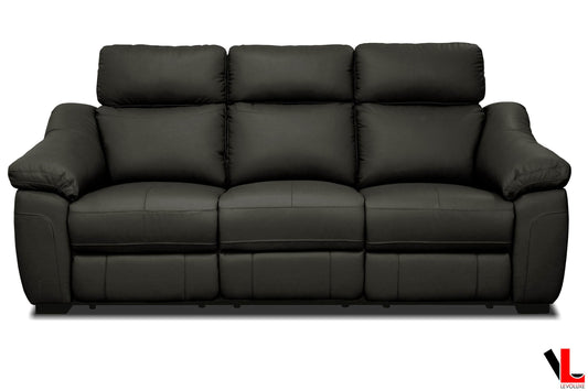 Pending - Levoluxe Maverick 2 Piece Power Reclining Sofa and Loveseat Set with Power Headrest in Dark Chocolate Leather Match