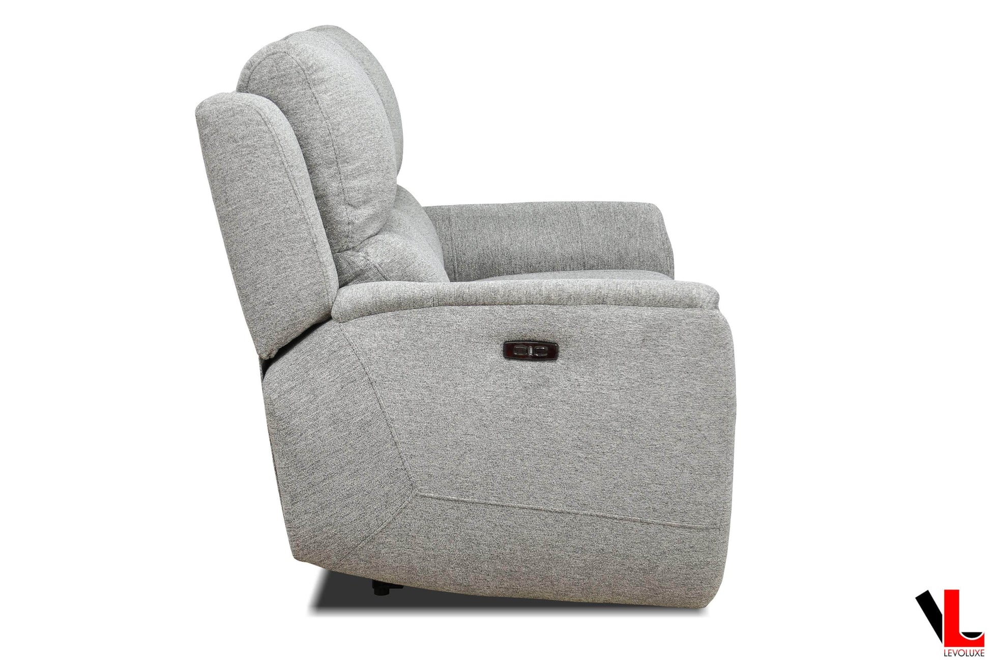 Pending - Levoluxe Sentinel 3 Piece Power Reclining Sofa, Loveseat and Chair Set with Power Headrest in Tweed Ash Fabric